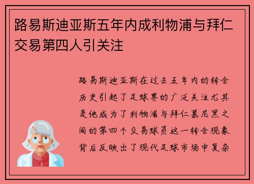 路易斯迪亚斯五年内成利物浦与拜仁交易第四人引关注
